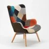 AHD AMAZING HOME DESIGN Fauteuil Design Style Scandinave Patchwork Salon Patchy