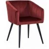 DéCOSHOP26 Fauteuil Lounge Chaise Salle à Manger En Tissu Velours Bordeaux Avec Pieds En Métal Noir - Noir -Pas Cher Fauteuil Magasin 9384190 1