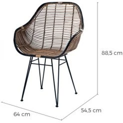 RENDEZ VOUS DéCO Fauteuil Jasmine En Rotin Naturel Foncé - Marron -Pas Cher Fauteuil Magasin 9720915 3