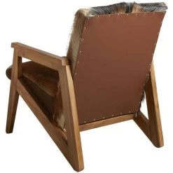 AUBRY GASPARD Fauteuil En Peau De Chèvre Marron Marron - Marron (base De Couleurs) -Pas Cher Fauteuil Magasin 9758146 4