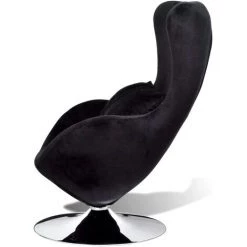 Fauteuil Pivotant En Forme D’Œuf Avec Coussin Velours Noir VidaXL 9 Fauteuil Pivotant En Forme D’Œuf Avec Coussin Velours Noir VidaXL -Pas Cher Fauteuil Magasin 978496 3