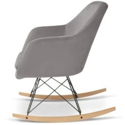 IDMARKET Fauteuil à Bascule BORA Velours Gris - Gris 10 IDMARKET Fauteuil à Bascule BORA Velours Gris - Gris -Pas Cher Fauteuil Magasin 9958962 4